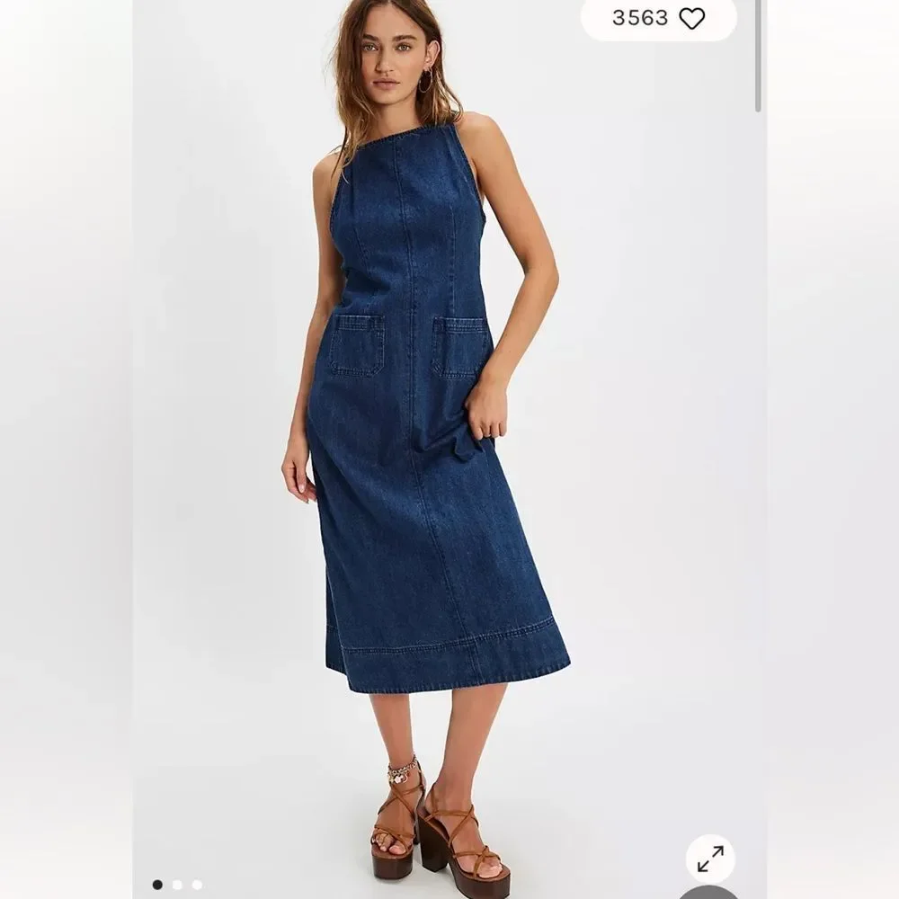 Free People Dex Denim Midi Dress